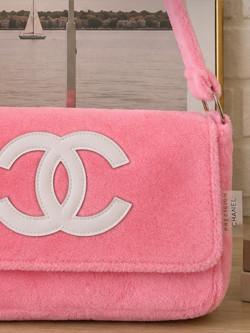 NEW Chanel Precision Fuzzy VIP Pink White CC Bag GWP VIP item - Picture 2 of 7